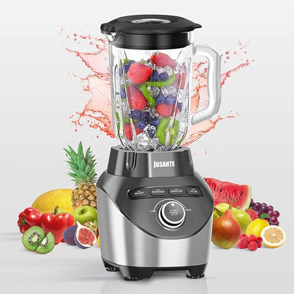 Blender with 64 oz Glass Jar - 1200W High Speed Juicer Blender by JUSANTE