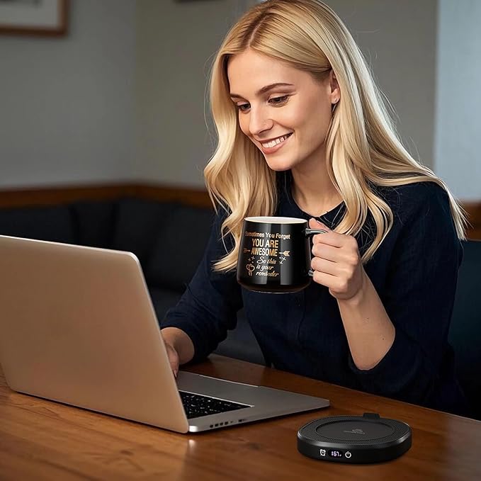 Coffee Mug Warmer & You are Awesome Mug Set, Electric Cup Warmer - Image 3