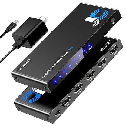 JCHICI HDMI Splitter 1x4 for PS5/Xbox/Apple TV by JCHICI
