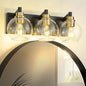 METWET Bathroom Light Fixtures, 3-Light Black and Gold Bathroom Vanity Light by Metwet