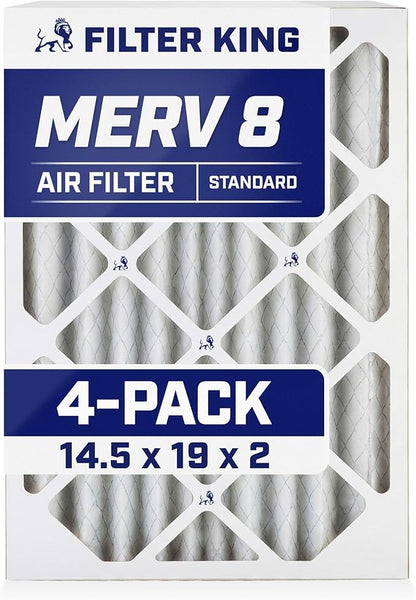 Filter King 14.5x19x2 Air Filter | 4-PACK | MERV 8 HVAC Pleated A/C Furnace by FilterKing