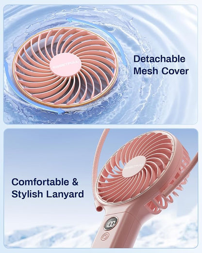 SWEETFULL Handheld Portable Fan, 5000mAh Rechargeable Battery, 6 Speed Wind - Image 8