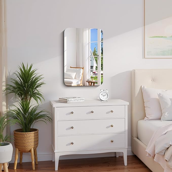 CILIBER Frameless Wall Mirror, HD Shatterproof Vanity Mirror - Image 2