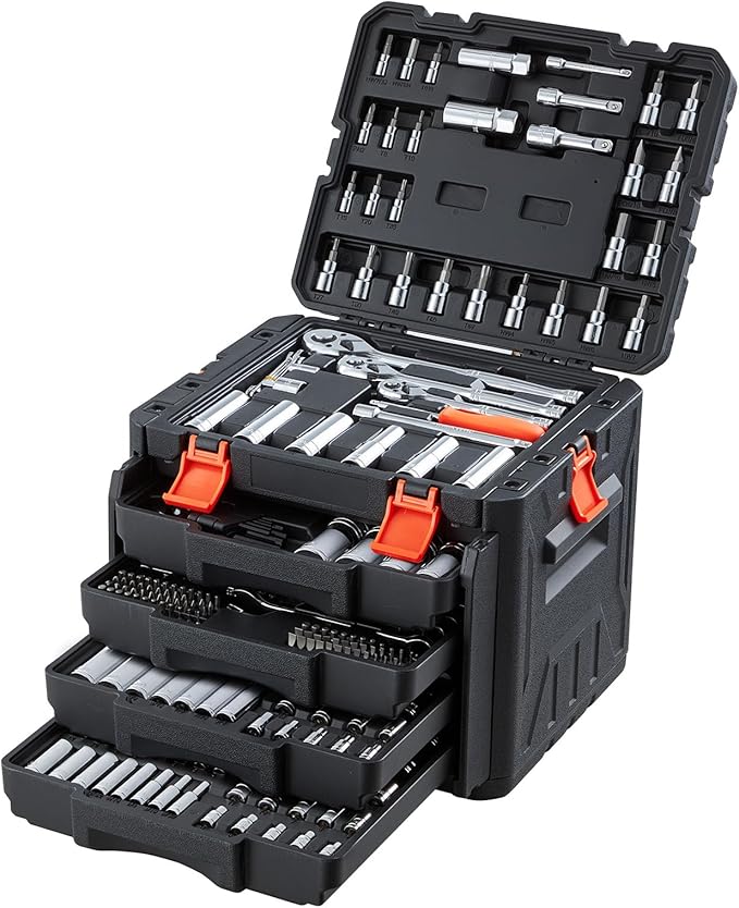 VEVOR Mechanics Tool Set, 297-Piece Mechanic Tool Kit, 1/4 in, 3/8 in, and 1/2 - Image 10