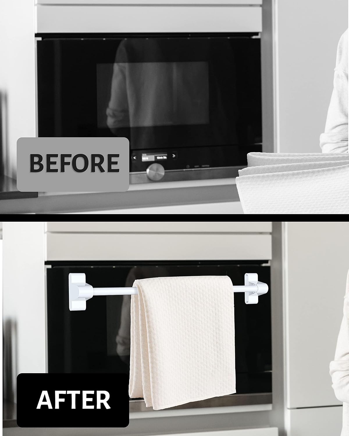 Magnetic Curtain Rod, Adjustable Magnetic Curtain Rod - White - 1 Pack | Adjustable Length 14" to 28", Easy Installation, No Drill Curtain Rod, Multi Use - For Metal Doors, Windows & Appliances