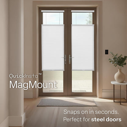 REGAL estate Magnetic Top Down Bottom Up Door Shades, White, 25 x 72 in | Strong-hold MagMount, Thermal insulation, Adjustable privacy for steel doors, Light filtering, Cordless cellular shade