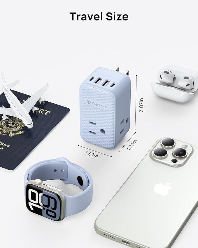 TROND Outlet Extender with 360 Rotating Plug, 3 Way Plug Splitter with PD 20W - Image 7