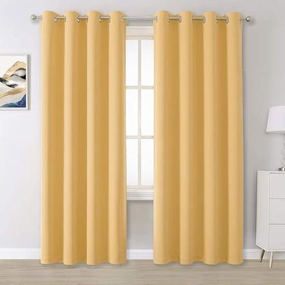 Desert mist Curtains 84 Inches Long Blackout Curtain Panels by DUALIFE