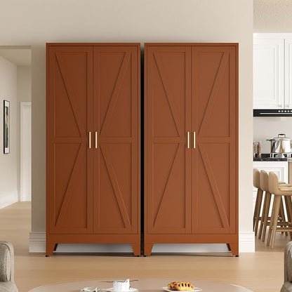 COFaR 5 Tier Metal Kitchen Storage Cabinets, Farmhouse Tall Cabinet - Image 9