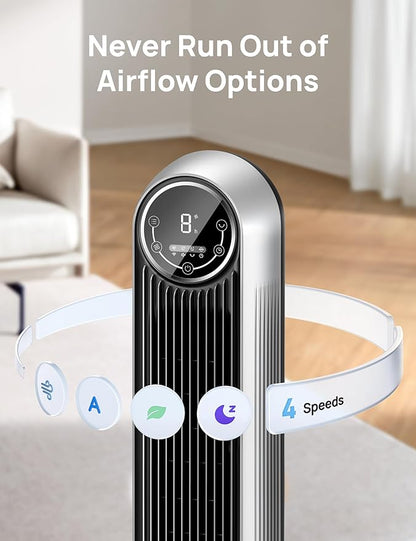 Dreo Tower Fan for Bedroom, 25ft/s Velocity Quiet Floor Fan, 90° Oscillating - Image 3