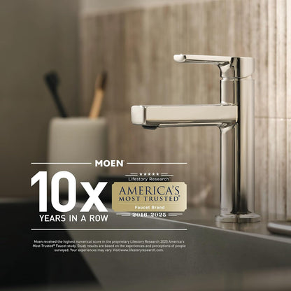 Moen CSR2164BG 60-Inch to 72-Inch Adjustable Curved Shower Curtain Rod, Permanent Wall Mount, Brushed Gold, Fits Standard Bathtubs