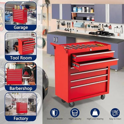 IDEALHOUSE Rolling Tool Chest, 6 Drawers Tool Storage Cabinet, Toolbox - Image 7