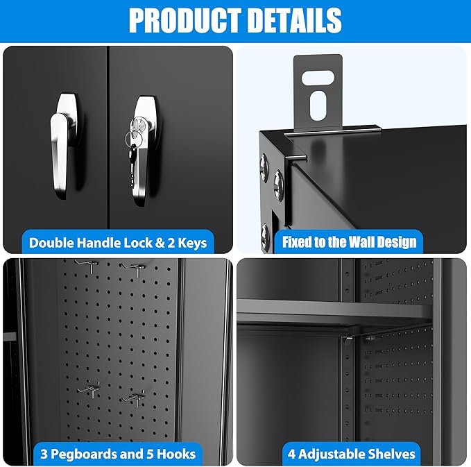 43.3"Wx21.9"Dx72"H Upgraded Wide and Deep Garage Storage Cabinet - Image 7