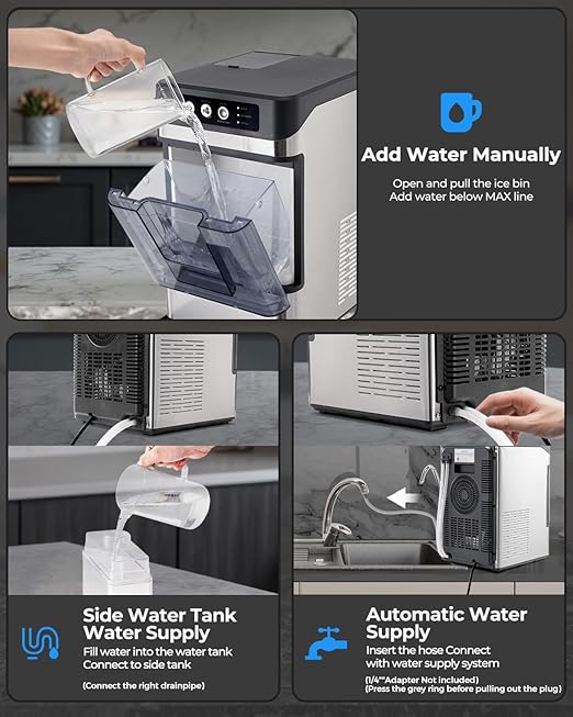 Nugget Ice Maker Countertop, Chewable Pellet Ice Machine, Portable Ice Machine - Image 9
