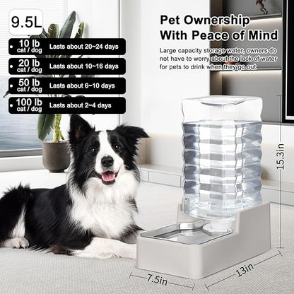 RIZZARI Stainless Steel Pet Water Feeder: 10L Gravity Leak-Proof Waterer - Image 2
