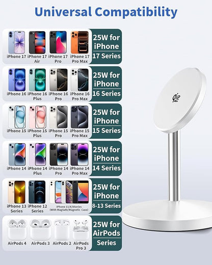 Magnetic Wireless Charger Stand, 25W Fast Mag Safe Charger iPhone Stand - Image 6
