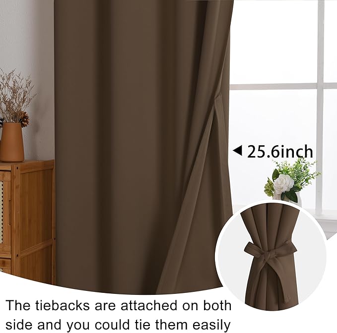 JIUZHEN Blackout Curtains with Tiebacks - Image 6