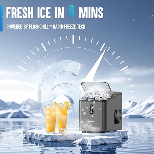 Nugget Ice Maker Countertop – 6 Mins Fast Ice Production, FLASHCHILL™, 26.5 - Image 2