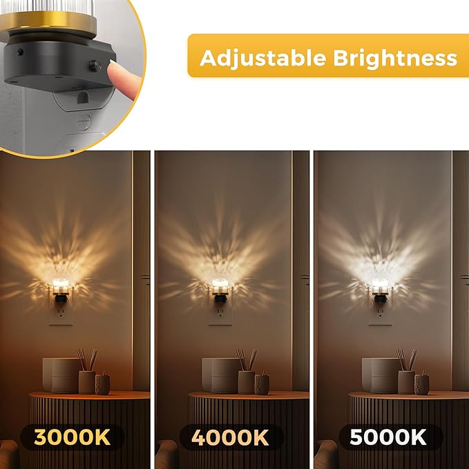 L LOHAS Night Lights Plug into Wall, 2 Pack 3000K/4000k/5000KColor Changing - Image 3