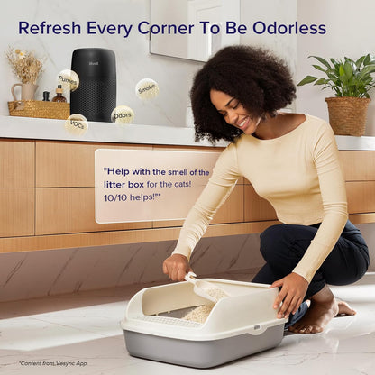 levoit air purifiers for home bedroom dorm room, side view