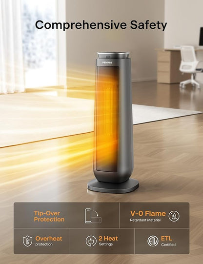 PELONIS PTH15A4BGB Ceramic Tower 1500W Indoor Space Heater - Image 7