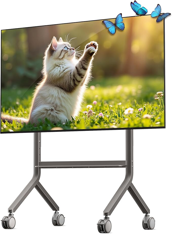 NB Mobile TV Cart, UL Listed, Rolling TV Stand by NBERGONOMIC
