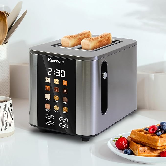 Kenmore 2-Slice Digital Touchscreen Toaster - 900W Stainless Steel - Image 2