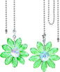 LEFERS Ceiling Fan Pull Chain, 2 Pieces 1.8" Crystal Glass Flower Pendants by L%C3%88FERS