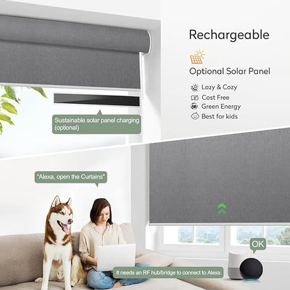 Zshine Motorized Blackout Window Blinds Customize Width Remote Control Wireless - Image 5