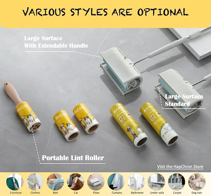 HapChron Lint Rollers for Pet Hair Extra Sticky, Lint Remover Go Beyond Animal - Image 6