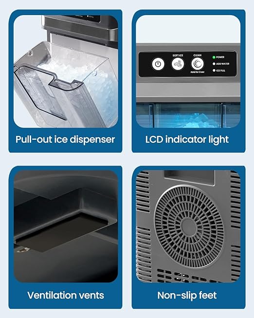 Nugget Ice Maker Countertop, Chewable Pellet Ice Machine, Portable Ice Machine - Image 7