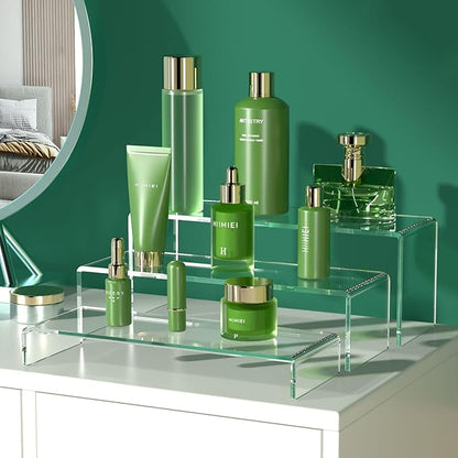 HIIMIEI Acrylic Display Riser, Thickened to 5mm Clear Rectangular Display Shelf - Image 5