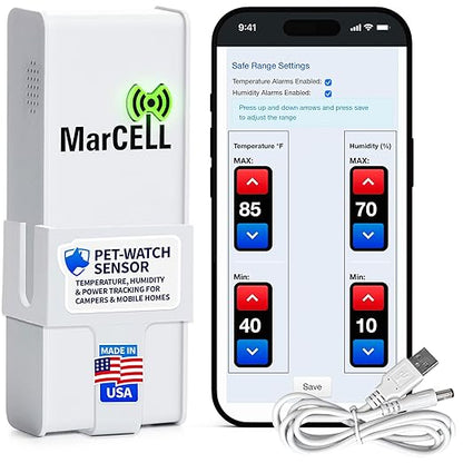 MarCELL Pet Watch Bundle – Cellular Temperature Monitor, Humidity & Power by MarcellMonitoringSystems