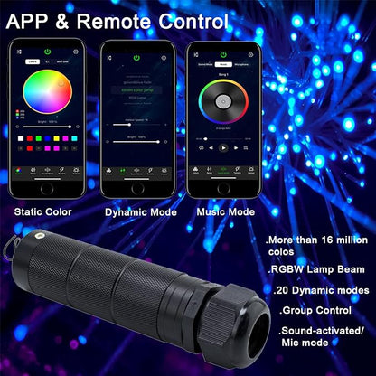 AZIMOM 6W Bluetooth Music Control RGB LED Fiber Optic Lights Star Ceiling Light - Image 2