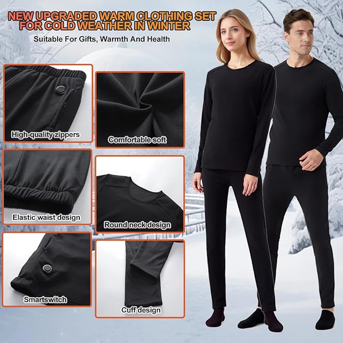 Heated Thermals Underwear Men Women: 42 Heating Zones Electric Thermal Long - Image 6