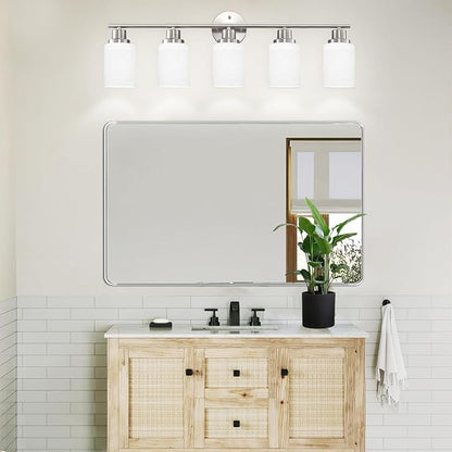 Guliaofo 5-Light Brushed Nickel Vanity Lights, Bathroom Light Fixtures - Image 6