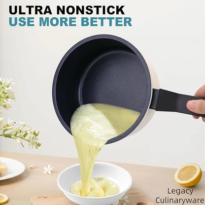 Nonstick Sauce Pan with Lid, 1.5QT small pot, PFOA Free, Kitchen Pots Induction - Image 3