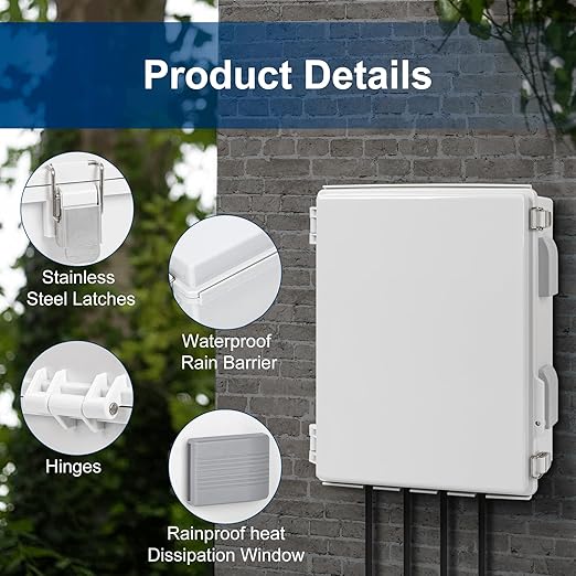 Electrical Junction Box, Ventilated Design, Cable Grommets, Indoor/Outdoor Use - Image 4