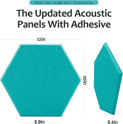 18Pack Hexagon Acoustic Panels 12" X 10" X 0.4" Sound Proof Panels, High - Image 3
