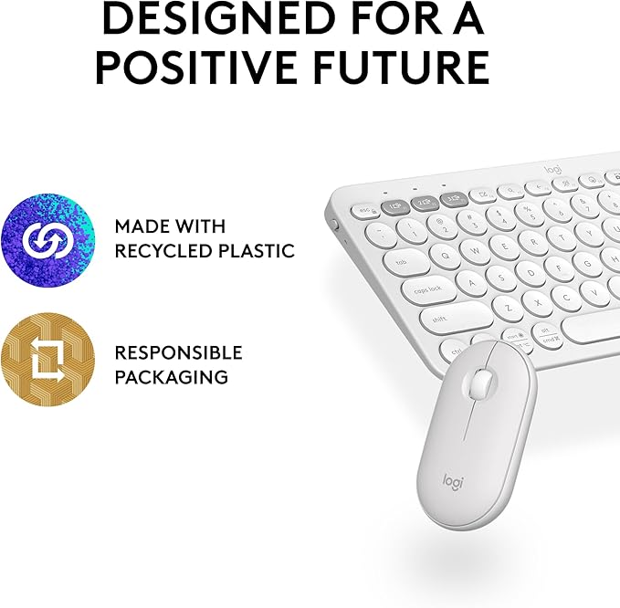 Logitech Pebble 2 Combo, Wireless Keyboard and Mouse, Quiet and Portable - Image 11