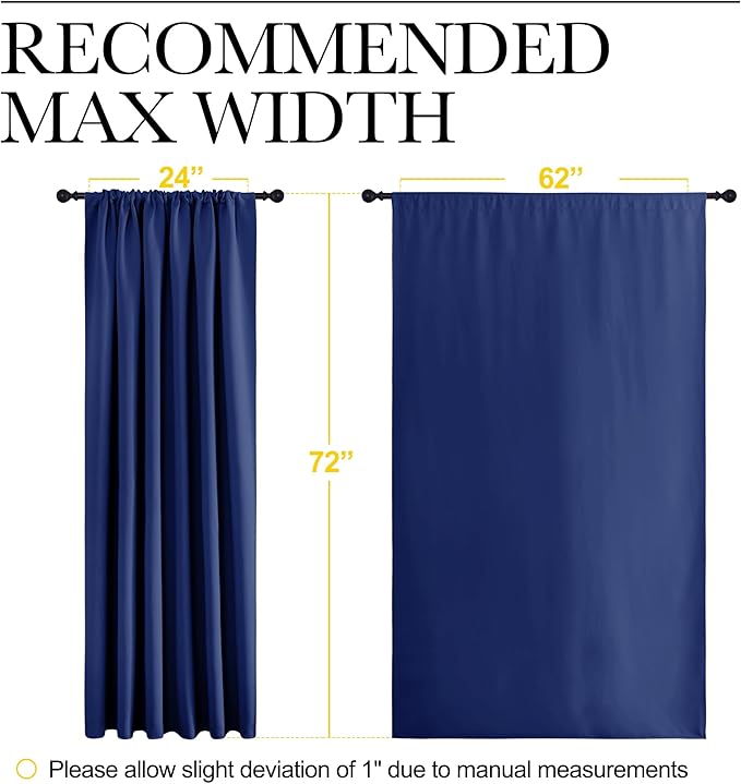 NICETOWN 2 Panels Blackout Curtains, Rod Pocket Window Curtains Room Darkning - Image 7