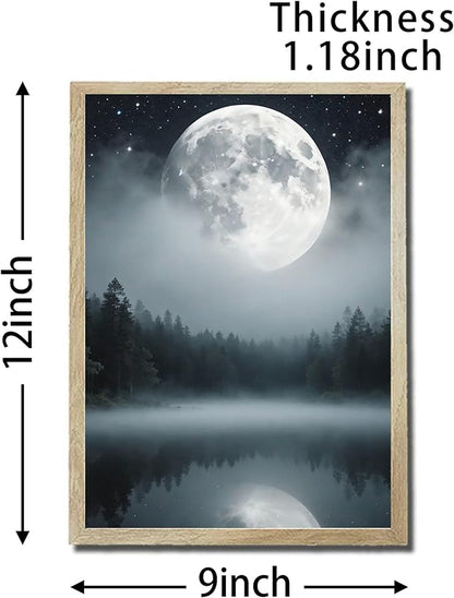 URVIP LED Glowing Photo Frame, 3D Starry-Sky Moon Lake Misty Forest Wall Art - Image 2