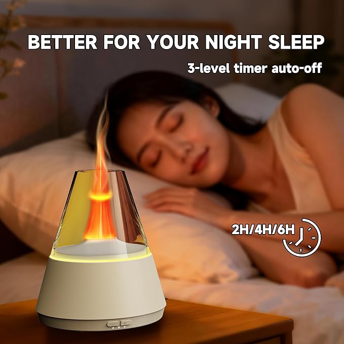 Essential Oil Diffuser, 7 Colors Flame Effect Aroma Humidifier - Image 3