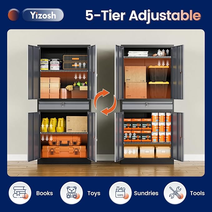 Yizosh Metal Garage Storage Cabinet - Image 5