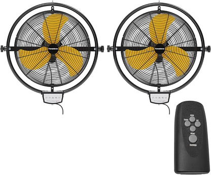 2 PCS 20 IN 5500 CFM Remote Control Wall Mount Fan, 3 Speed High Velocity Wall by Fanqiebros