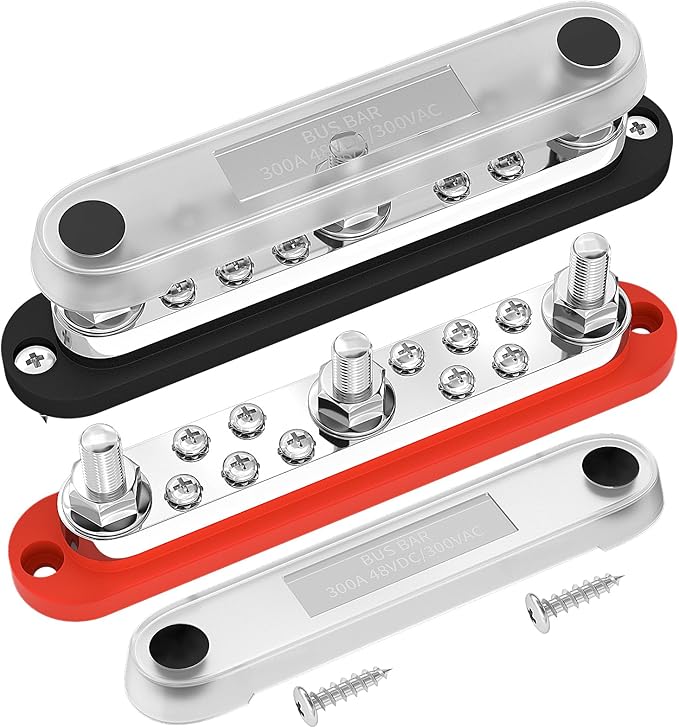 DAIERTEK 300A Copper Bus Bar 12V, Power Distribution Block by DaierTek