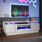Fireplace TV Stand with Two Hinged Doors by Breezestival