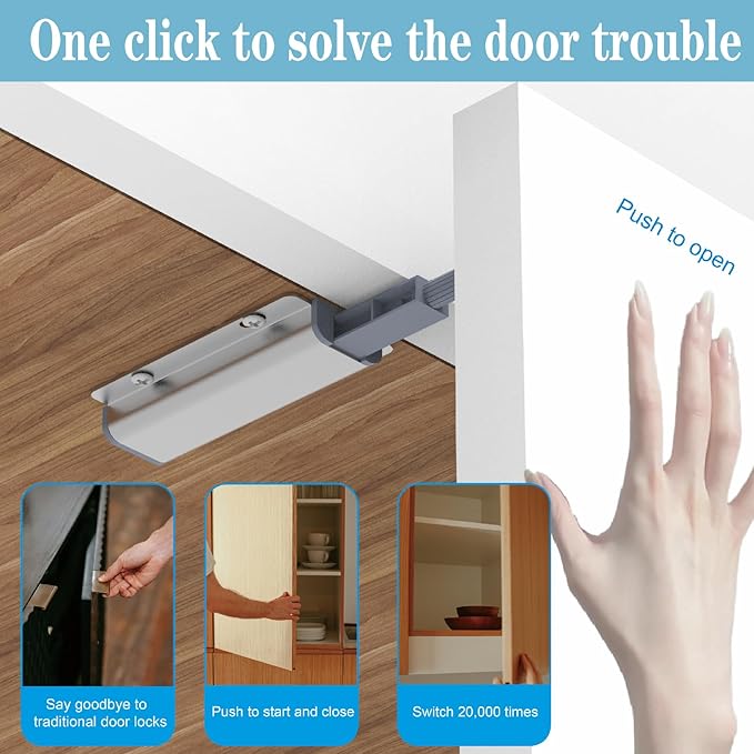Magnetic Push to Open Door Latch 10 Pack Push Latch Push to Open Cabinet - Image 5