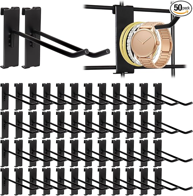 Alffun 50 Pack Gridwall Hooks, 6 Inch Metal Display Hanging Hooks, Heavy Duty by ALFFUN