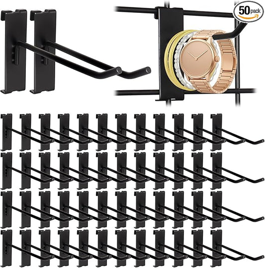 Alffun 50 Pack Gridwall Hooks, 6 Inch Metal Display Hanging Hooks, Heavy Duty by ALFFUN